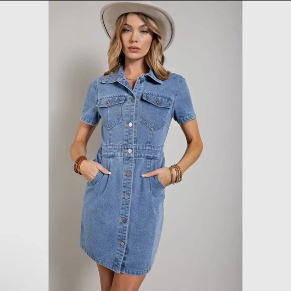 042 - Denim Button-Up Dress - Picture 2 of 4